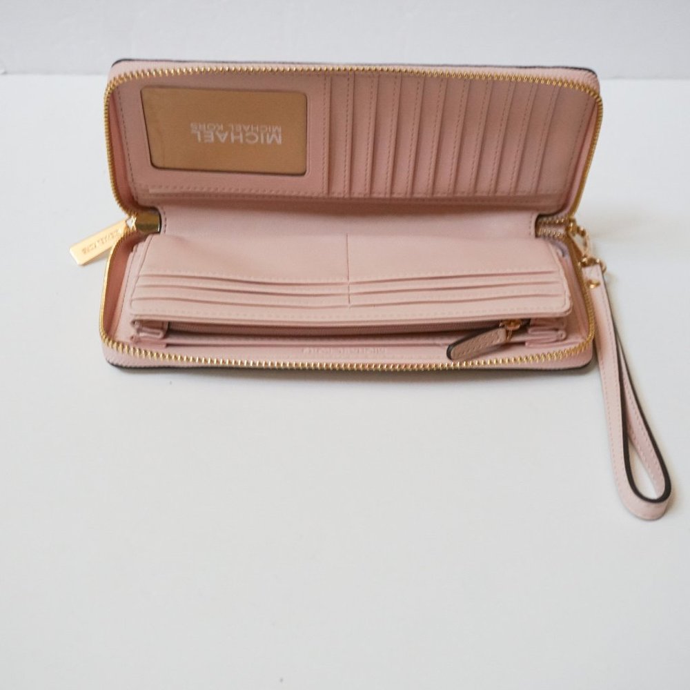 Michael Kors Jet Set Travel Continental Wallet MK Vanilla Pink - Picture 5 of 11